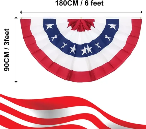 Vista 2 de Paquete de 1 bandera de Estados Unidos de 3 x 6 pies, banderas grandes de Estados Unidos con diseño de estrellas patrióticas y rayas para el 4