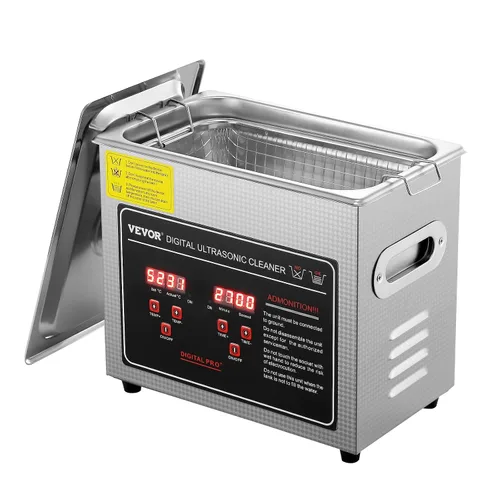 Vista 12 de VEVOR Limpieza Ultrasónica, 1.3L Máquina de Limpieza Profesional de 60W con Temporizador y Calentador, Limpiador Ultrasónico Digital de 40kHz