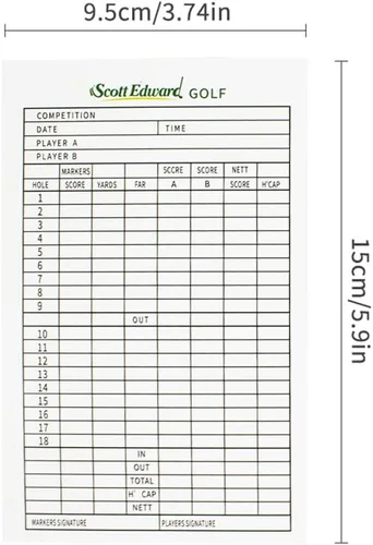 Vista 2 de Scott Edward Funda para tarjeta de puntuación de golf, soporte de cuero para tarjetas de puntuación, estadísticas y seguimiento de puntuaciones
