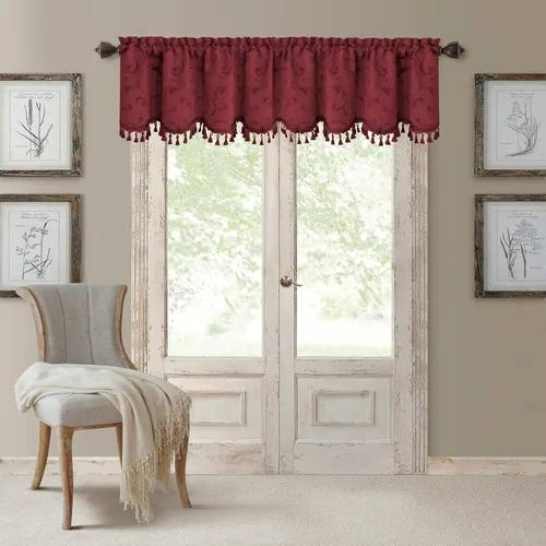 Vista 35 de Elrene Home Fashions Cenefa Opaca Jacquard Scroll Mia, 52" x 19" (1 Cenefa), Dorado