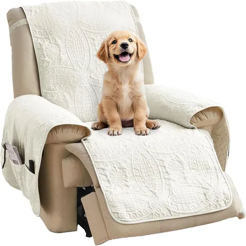 Vista 13 de Fundas acolchadas beige para sillas reclinables, impermeables, fundas para sillas reclinables para niños perezosos, fundas reclinables que admiten