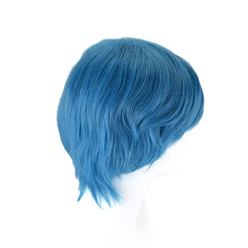 Vista 4 de GOOACTION 11.8 in mujeres corto anime natural recto azul peluca con flequillo para marinero mercurio Halloween Cosplay sintético pelucas de pelo