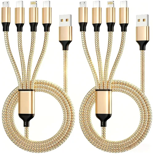 Vista 16 de Cable de carga múltiple tipo C dual 4 en 1, cable de carga para múltiples Azul