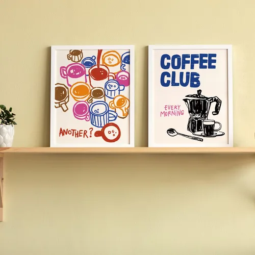 Vista 5 de JXREQ Trendy Vinatge - Juego de 4 impresiones artísticas de pared para cocina, cafetería, cocina, cafetería, carrito, 8 x 10 pulgadas, sin marco