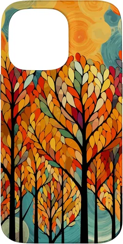Vista 21 de iPhone 16 Otoño y coloridas hojas y árboles de otoño, funda temática de color de otoño