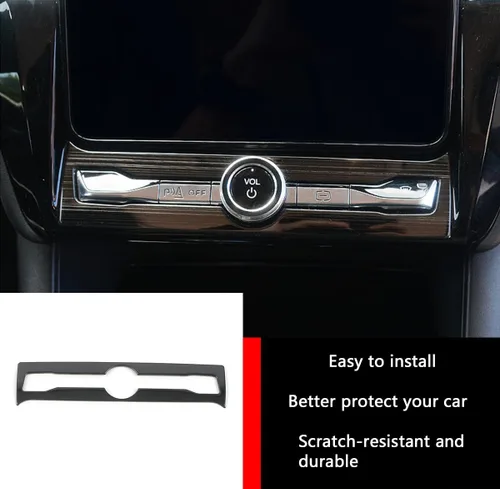 Vista 2 de Accesorios de automóvil para Ford Explorer 2020 2021 2022 2023 Interruptor de volumen interior de acero inoxidable (estilo negro cepillado) 1 unidad