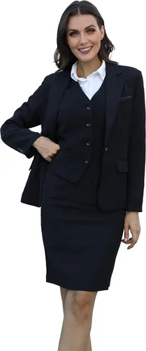 Vista 6 de V VOCNI - Chaleco con 4 botones y cuello en V para mujer