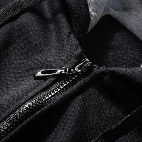 Vista 6 de SCODI Sudaderas con capucha para hombre, forro polar pesado, cremallera completa, forro de sherpa grueso, chaqueta con capucha