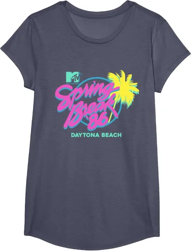 Vista 12 de MTV Camiseta de cuello redondo de ajuste clásico - Spring Break Daytona Beach, negro, adulto, manga corta, algodón y poliéster