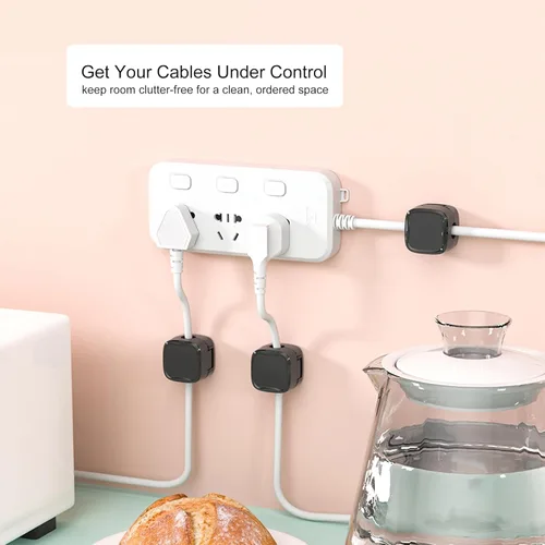Vista 7 de Rangrak - Paquete de 6 clips magnéticos para cables, organizador de cables debajo del escritorio, organizador de cables adhesivo Rangrak