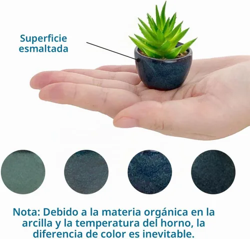 Vista 4 de Maceta Bonsai 8/12/20 piezas Mini macetas esmaltadas suculentas 1.6 pulgadas