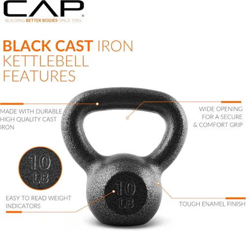Vista 3 de CAP Barbell Cast Iron Kettlebell - Singles and Sets, Multiple Weight Choices