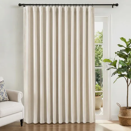 Vista 41 de INOVADAY Cortinas 100% opacas para dormitorio, cortinas opacas de color rosa bebé de 90 pulgadas de largo, cortinas opacas de lino con anillos