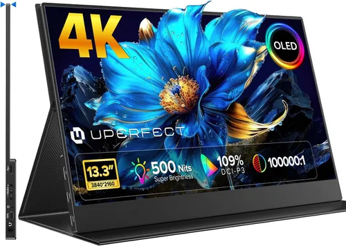 Vista 9 de UPERFECT Monitor portátil de 18" 2K 144Hz, 100% DCI-P3 400 liendres