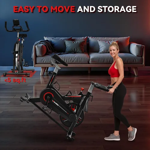 Vista 8 de Exercise Bike, Wenoker Magnetic Resistance Stationary Bike for Home App Sync Indoor Bike with 350lbs Weight Capacity, Tablet Holder and Fitness