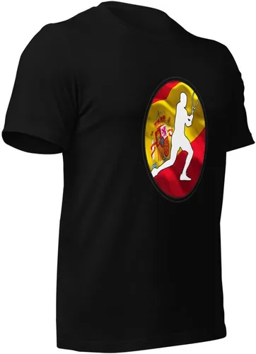Vista 48 de Carlos Alcaraz Camiseta de manga corta unisex de algodón con diseño de bandera de España
