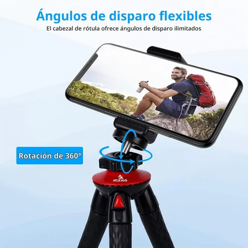Vista 2 de Mini trípode para cámara/teléfono/cámara web, soporte de trípode de cámara flexible NexiGo, compatible con NexiGo Logitech Webcam C920 C922 Brio
