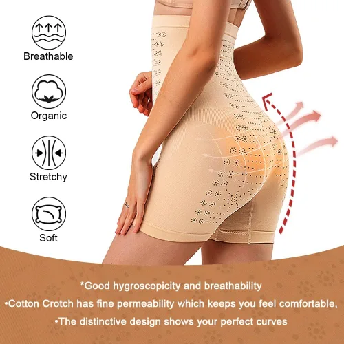 Vista 4 de Women Shapewear Shorts Tummy Control Underwear Unique Fiber Restoration Shaper Far Infrared High Waisted Body Panty (Regular)
