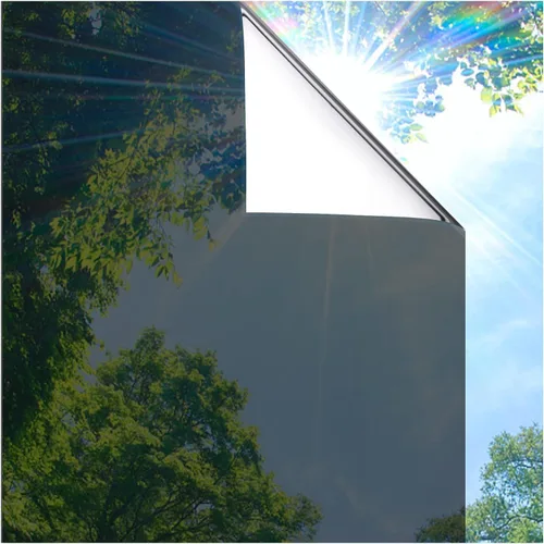 Vista 18 de Coavas Película de privacidad unidireccional para ventana, control de calor Negro y plateado