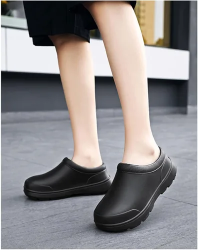 Vista 2 de Men Women Work Shoes-Resistant Oil Proof Comfortable Chef Shoes Kitchen Work Clogs Slip
