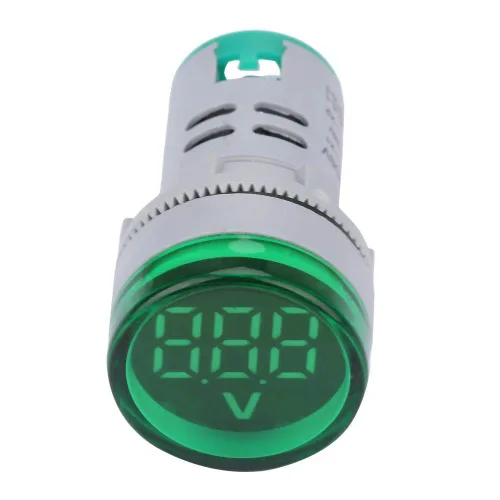 Vista 5 de YWBL-WH DC 6-100V Digital LED Voltímetro Medidor de Voltaje Redondo Luz Indicadora para Batería de Coche Motocicleta Panel Solar Monitoreo de Voltaje