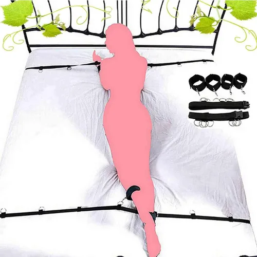 Vista 7 de BDSM - Kit de arnés para muslo, esposas para adultos, para dormitorio, lazos sexuales para tobillos y muñecas, bandas de resistencia sexual