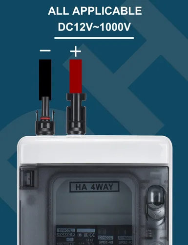 Vista 3 de DIHOOL Caja de interruptor de desconexión de panel solar Caja de disyuntor de CC de 40 amperios, caja combinadora de 1000 V PV para RV