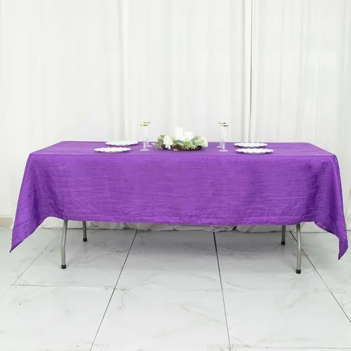 Vista 57 de Tableclothsfactory Mantel rectangular de tafetán arrugado de acordeón azul polvoriento, de 60 x 102 pulgadas, perfecto para ceremonias de boda