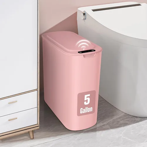 Vista 11 de Cesun Bote de basura automático de 5 galones con tapa, negro, sin contacto