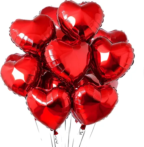 Vista 17 de 15 globos de papel de aluminio en forma de corazón negro de 18 pulgadas para el día de San Valentín, día de la madre, compromiso, aniversario