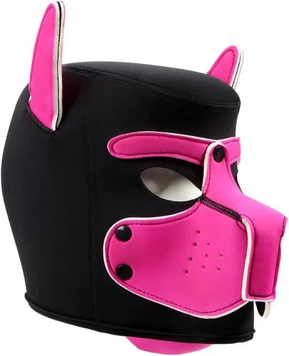Vista 7 de Bozal de neopreno para cachorro, capucha para perro, máscara de juego