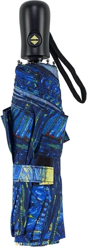 Vista 3 de Galleria Van Gogh Starry Night Auto-AbrirCerrar Paraguas Plegable Lluvia Portátil Grande