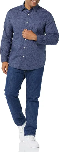 Vista 3 de Tienda Essentials Camisa de popelina elástica de manga larga para hombre
