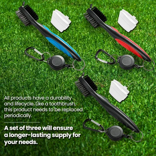 Vista 3 de POIKSHARK Golf Club Brush and Club Groove Cleaner with Retractable Zip-line and Aluminum Carabiner Cleaning Tools