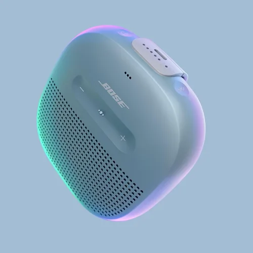 Vista 2 de Bocina SoundLink Micro de Bose con Bluetooth: Bocina pequeña portátil impermeable con micrófono, Azul Piedra
