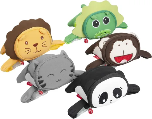 Vista 7 de Termichy - Bolsa de cintura para niños, lindo paquete de amigos en 3D, opción de regalo para adolescentes, niños pequeños y niñas, van de viaje