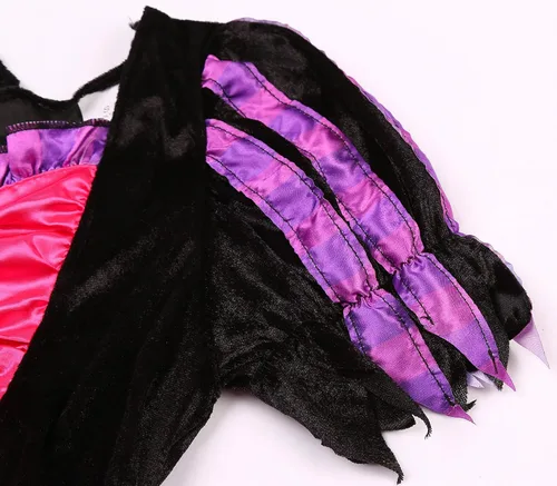 Vista 6 de Bordazor Disfraz de bruja para niñas, disfraz de bruja con luz LED para Halloween