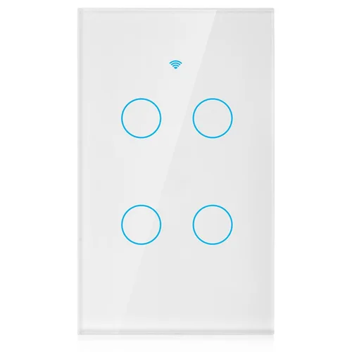 Vista 2 de Interruptor inteligente de 4 vías Interruptor de control de luz de pared, interruptor de control remoto, interruptor de control por voz, círculo