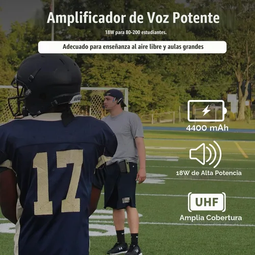 Vista 4 de Amplificador de voz con micrófono inalámbrico para auriculares
