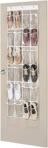 Vista 11 de Whitmor Organizador de zapatos sobre la puerta - 20 secciones - gris teñido espacial