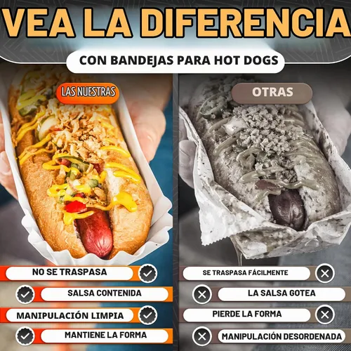 Vista 6 de 50 bandejas desechables para perros calientes para fiestas y barbacoas, bandejas de papel duraderas para perros calientes desechables para servir