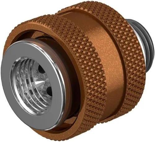 Vista 8 de PrimoChill Macho a Hembra G 1/4 SX Mini Válvula de drenaje de tracción para computadoras de refrigeración por agua - Candy Copper