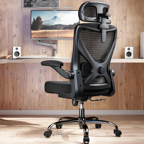 Vista 17 de Silla ergonómica de oficina: sillas de escritorio de oficina en casa con Beige