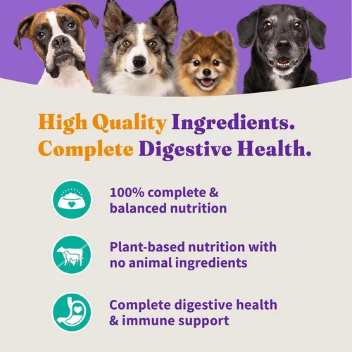 Vista 6 de Halo Holistic - Alimento vegano para perros, receta a base de plantas con algas marinas, comida seca para perros, salud digestiva completa