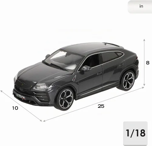 Vista 4 de Bburago MAISTO Francia B18-11042Y 1:18 Lamborghini Urus, Gris