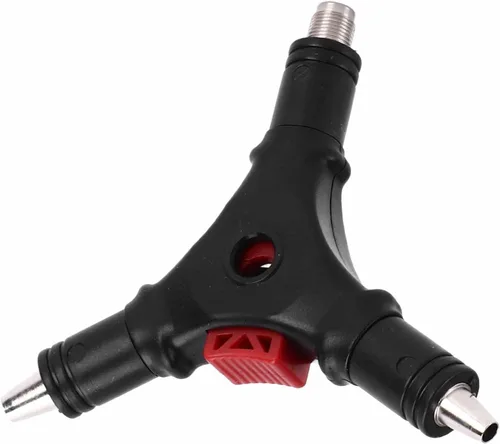 Vista 5 de Herramienta de compresión de pelacables con conector F 4 en 1, kit de herramientas de abocinado multifuncional para cable coaxial RG59 RG6