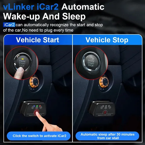 Vista 4 de iCar2 OBD2 Bluetooth Adaptador Escáner Diagnóstico para iOS y Android: Herramienta de Diagnóstico Auto-Conecta Borra Código de Error Datos en Vivo