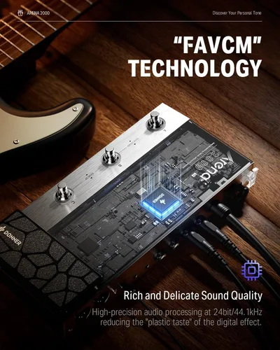Vista 2 de Donner Arena 2000 Pedal Multi-Efectos para Guitarra con 278 Efectos, 100 IRs, Looper, Caja de Ritmos, Modelado de Amplificador, Soporte XLR y MIDI