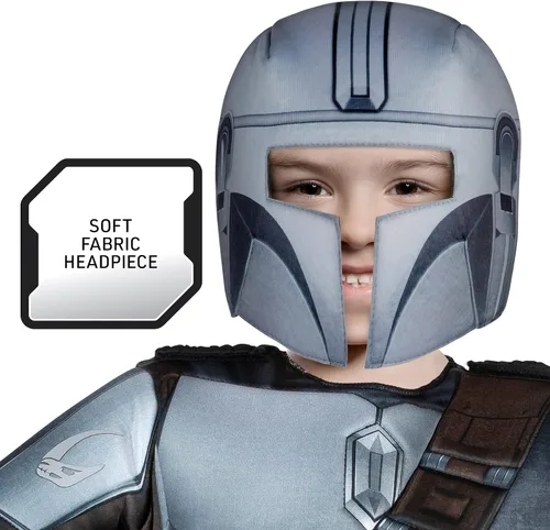 Vista 4 de STAR WARS Toddler Mandalorian Costume, Boys Halloween Costume, 3T-4T - Officially Licensed