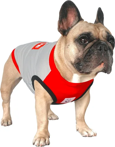 Vista 27 de iChoue - Camisetas de rayas de algodón 100% transpirable para Bulldog francés, chaleco de Halloween para perros medianos, camisetas Frenchie Pug